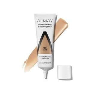 Almay Skin Perfecting Hydrating Tint 130 Sand Hyaluronic Acid Squalane 0.94oz